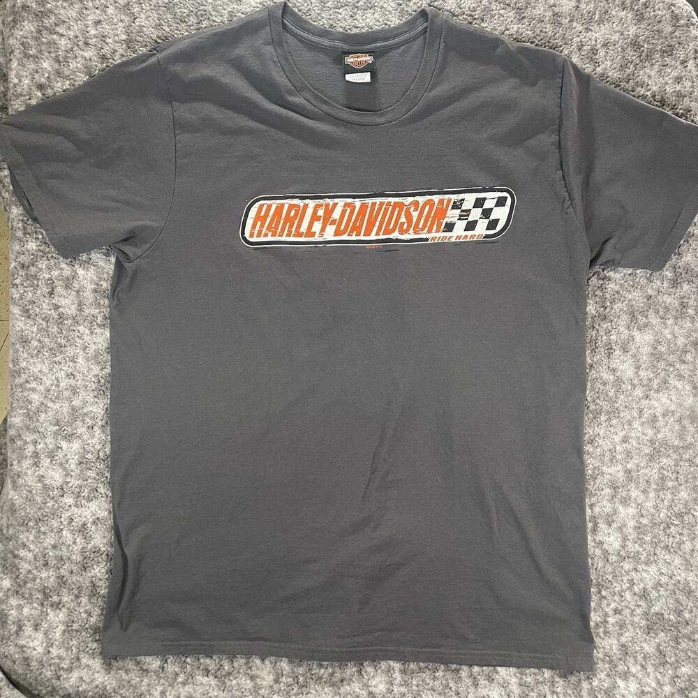 Harley-Davidson T-Shirt Men’s 2XL Gray Short Sleeve Graphic Tee Ride Hard